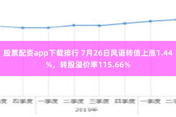 股票配资app下载排行 7月26日风语转债上涨1.44%，转股溢价率115.66%