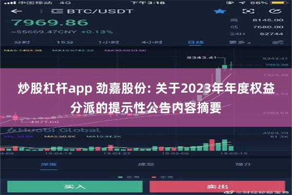 炒股杠杆app 劲嘉股份: 关于2023年年度权益分派的提示性公告内容摘要