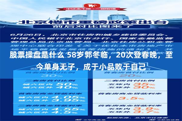 股票操盘是什么 58岁郭冬临，20次登春晚，至今单身无子，成于小品败于自己